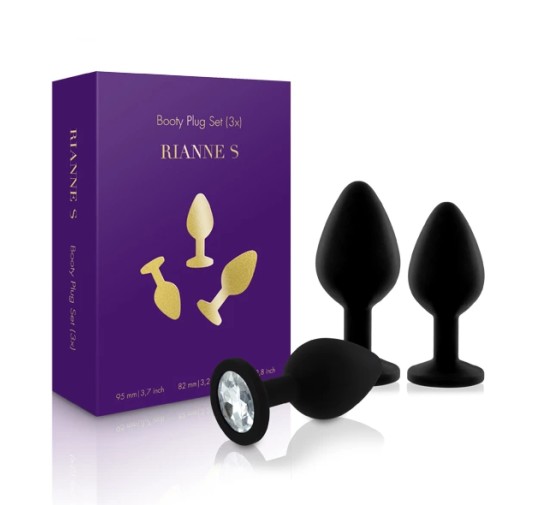 Zestaw plugów analnych - Rianne S Booty Plug Set 3x Black